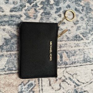 Michael Kors Black and Gold Keyring Card Holder
